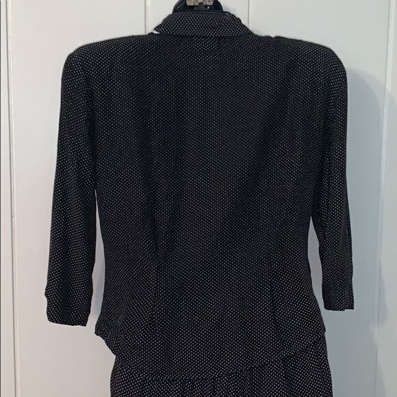 Vtg 80s does 40s black polka dots 2 pc outfit - Picture 5 of 8